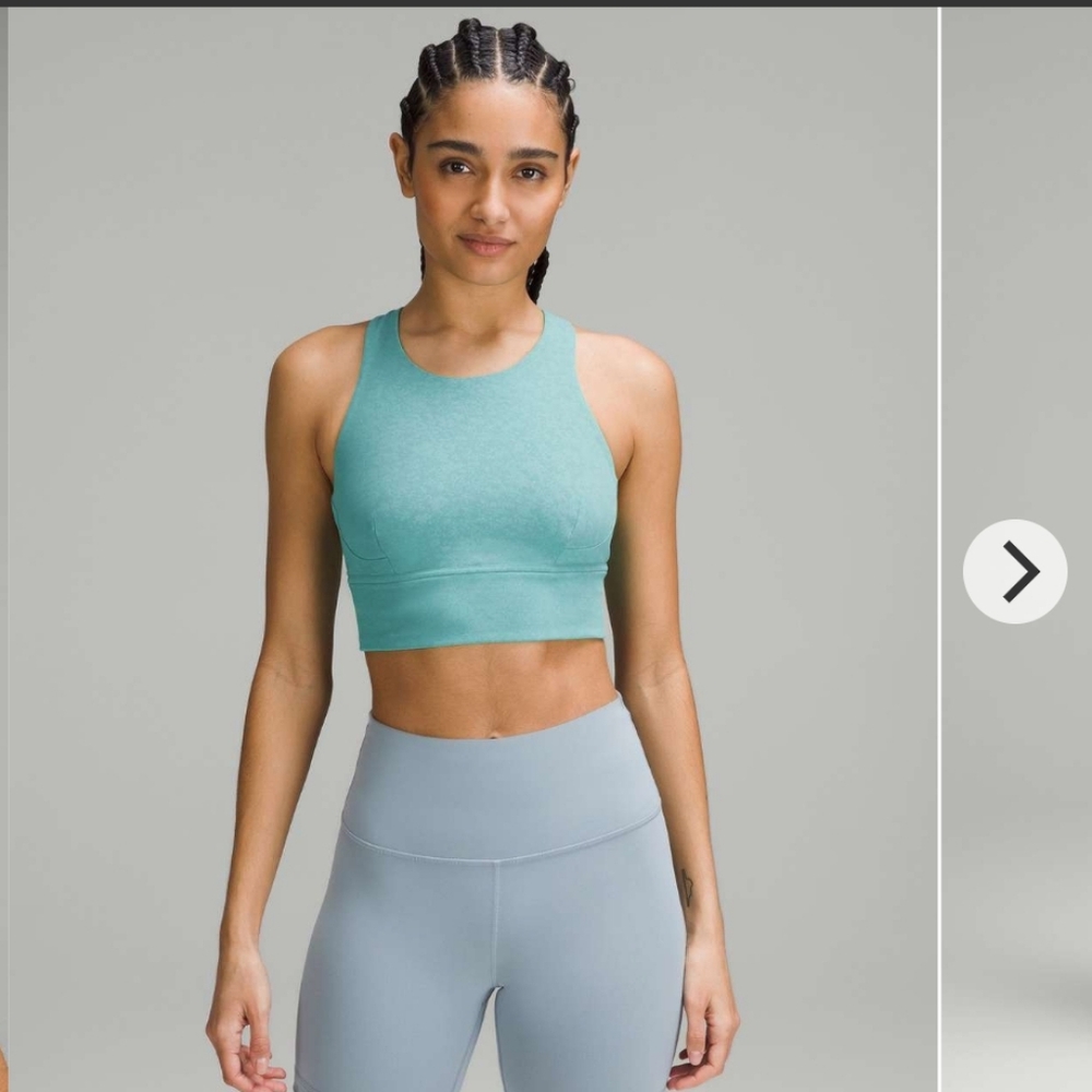 #233. lululemon Wunder Train Longline Bra - Medium Support.C/D Cup. Teal EUC - Picture 2 of 8